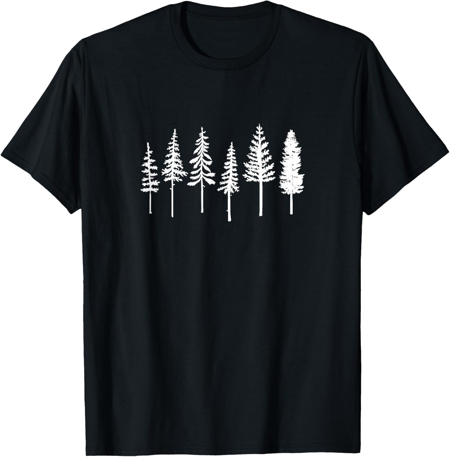 Pines Forest Nature Woods Camping Outdoor Men Women T-Shirt - T-Shirt | Black