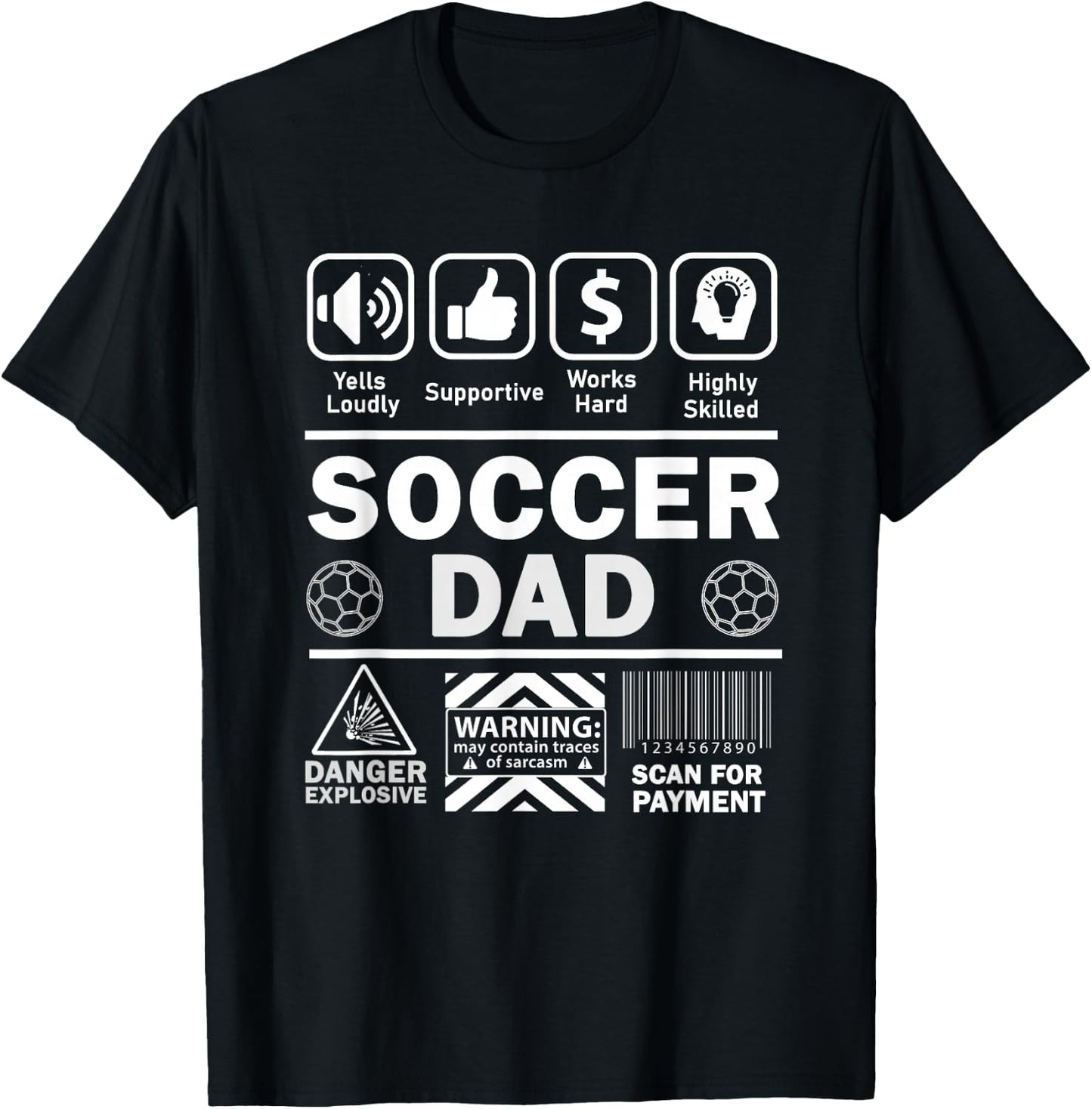 Soccer Dad Funny Contents of Sports Father T-Shirt - T-Shirt | Black