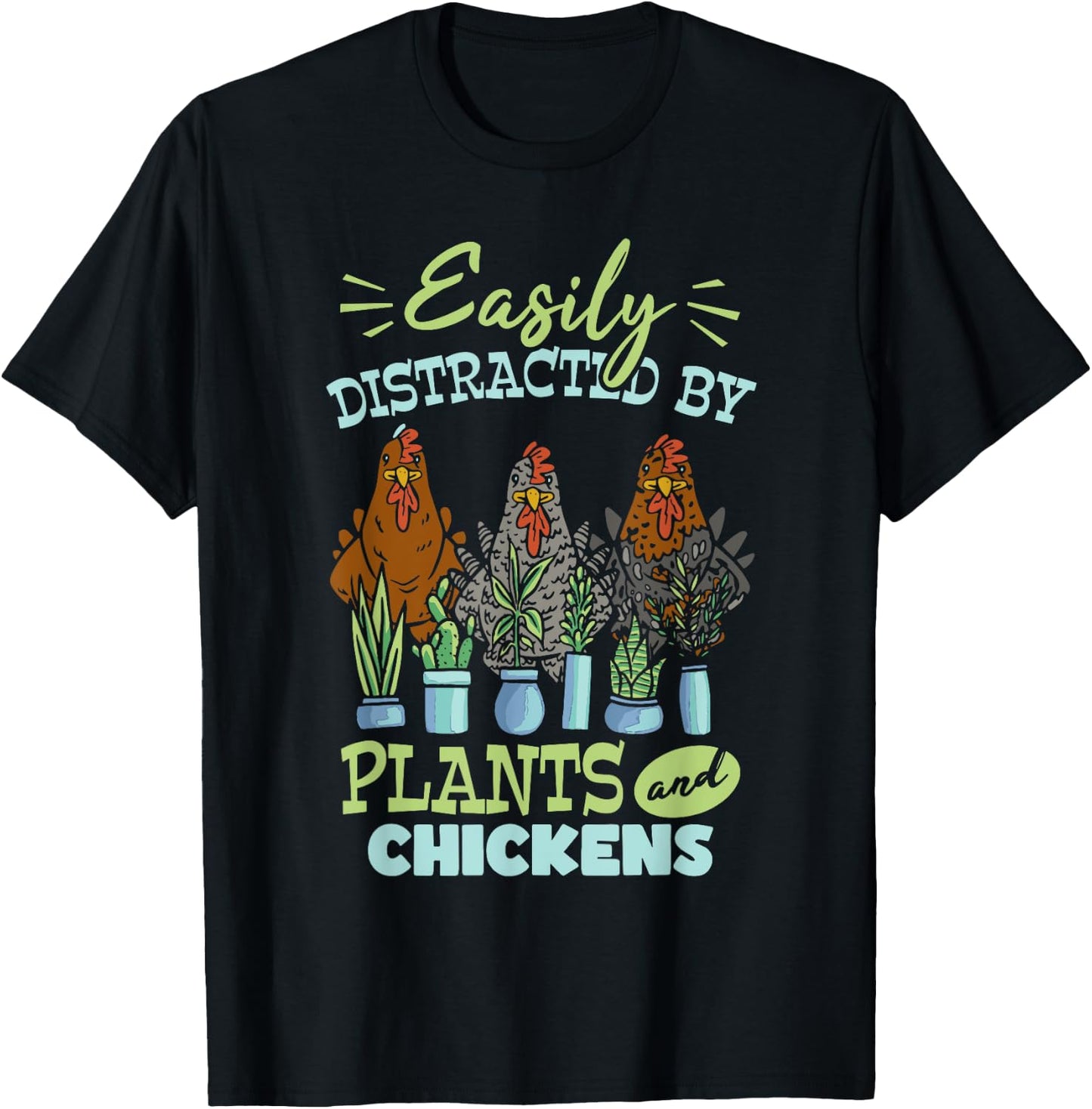 Cute Farming Gardening Plants Plant Garden Chicken T-Shirt - T-Shirt | Black