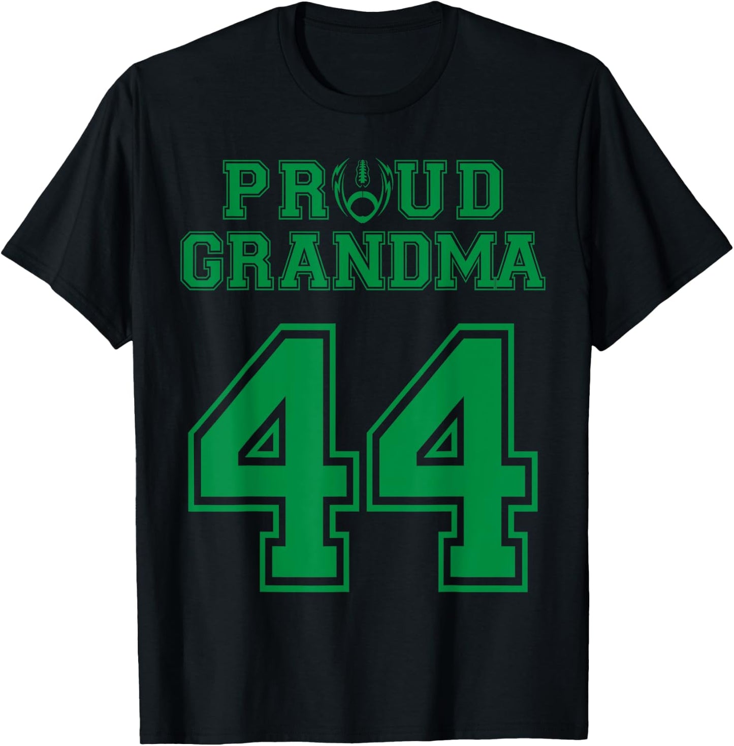 Custom Proud Football Grandma Number 44 G Personalized T-Shirt - T-Shirt | Black