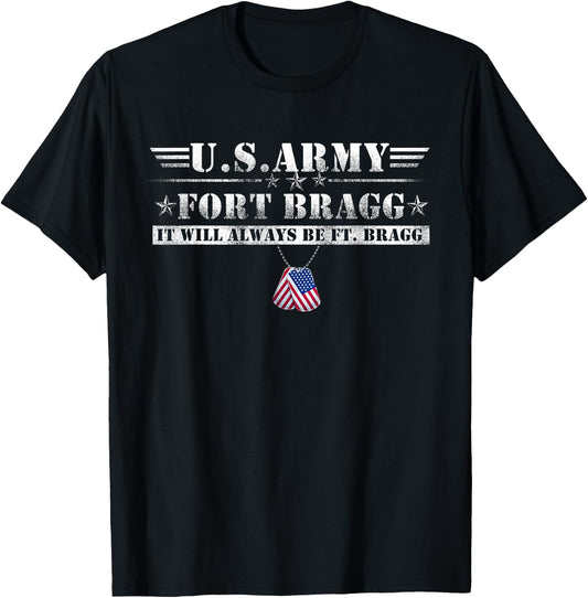 Born At Ft Benning Raised Fort Bragg Airborne, Veterans Day T-Shirt - T-Shirt | Black