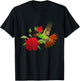Hummingbird with flower T-Shirt - T-Shirt | Black
