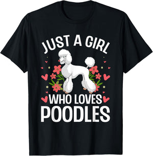 Funny Poodle Design For Girls Women Standard Poodle Lovers T-Shirt - T-Shirt | Black