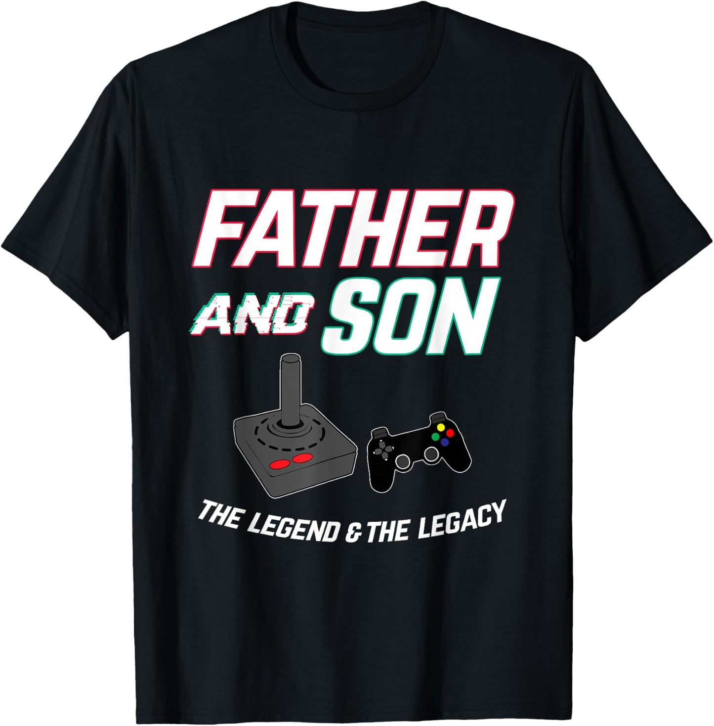 Father nd Son matching outfit Gamer video gaming Fathers day T-Shirt - T-Shirt | Black