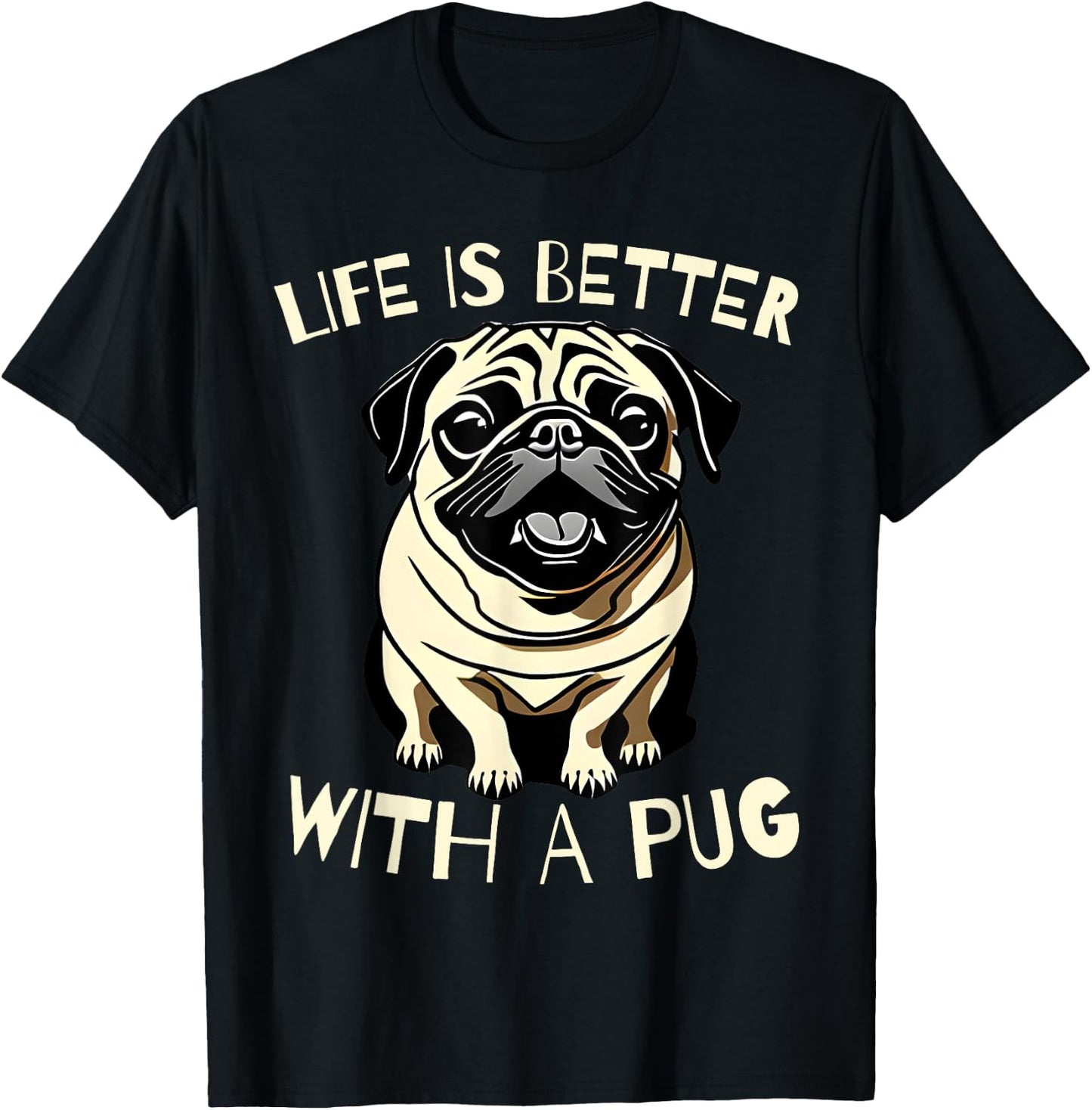 Pug Dog Lover Funny Pug Owner Men Kids Cute T-Shirt - T-Shirt | Black