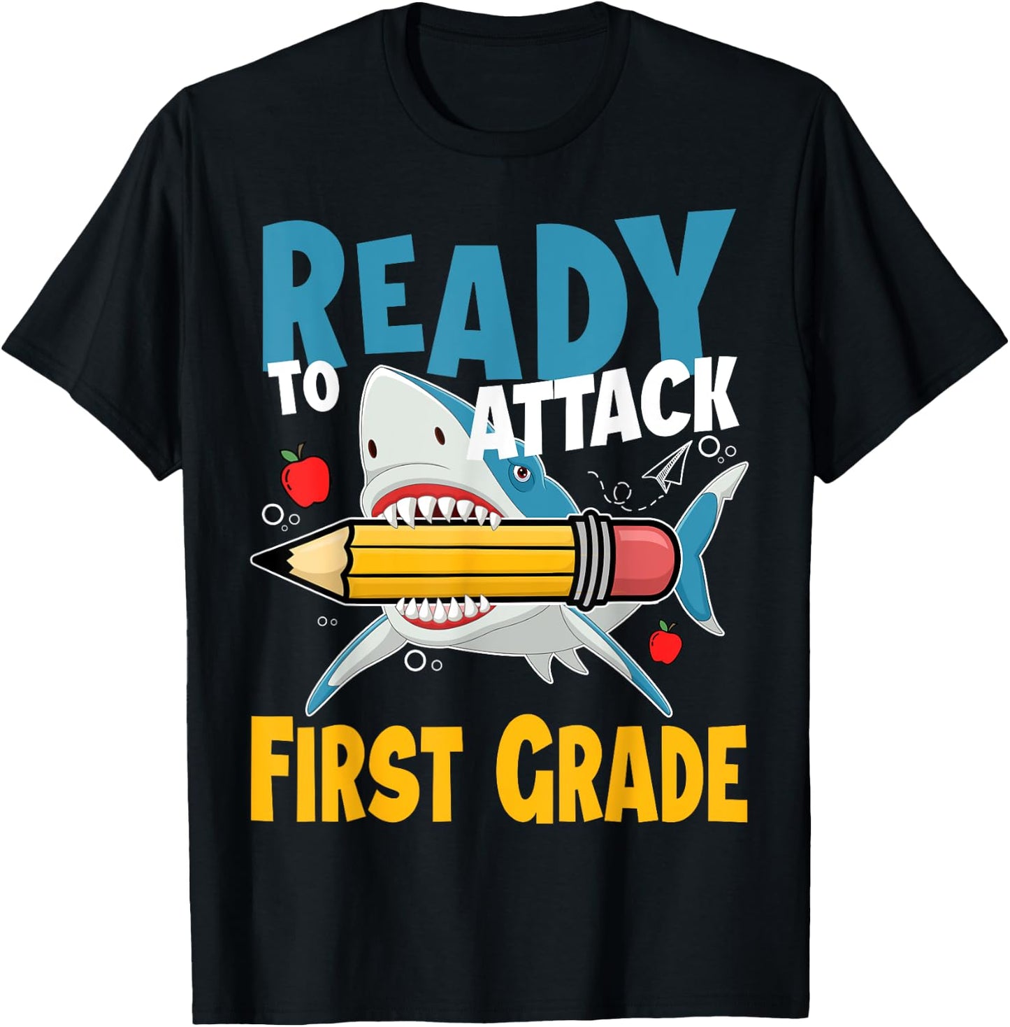Kids First day of 1st Grade Ready to Attack First Grade T-Shirt - T-Shirt | Black
