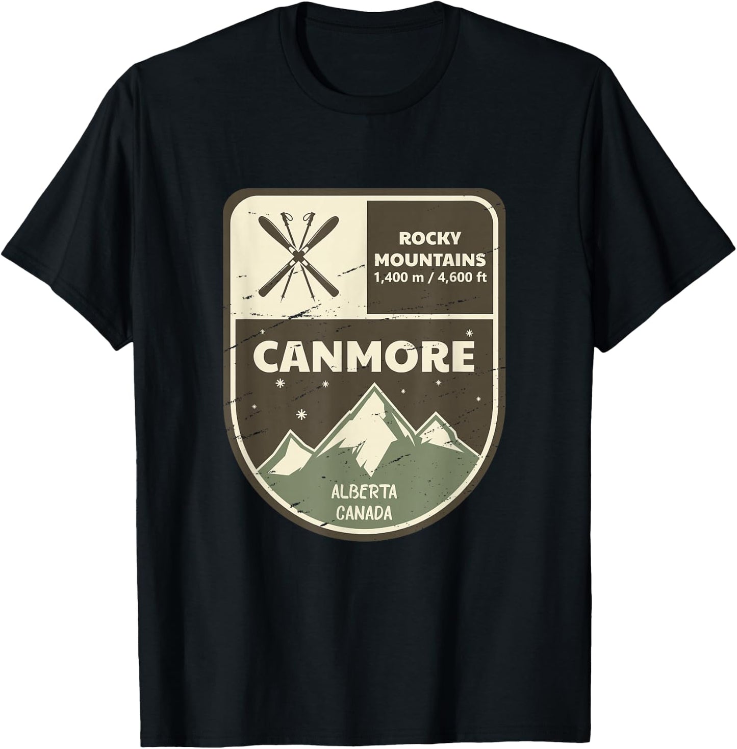Canmore Alberta Canada Vintage T-Shirt - T-Shirt | Black