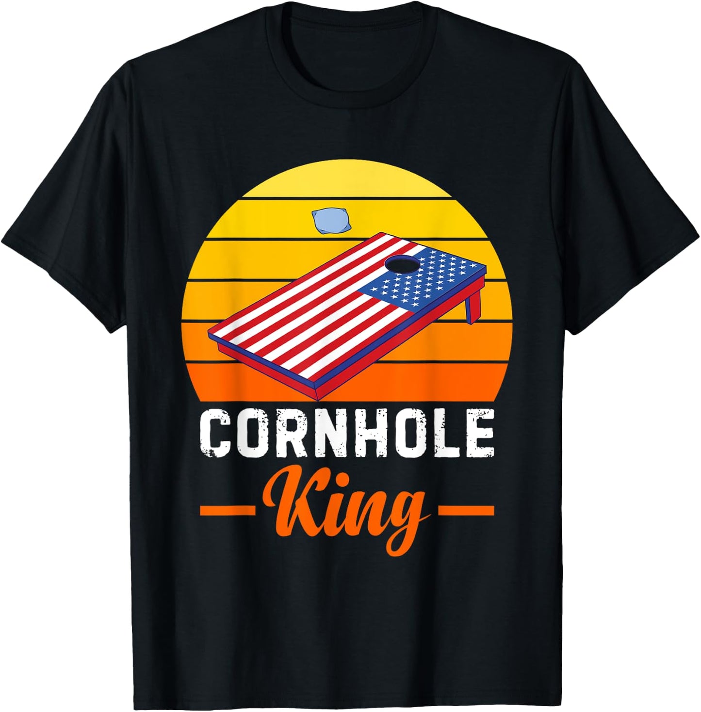 Funny Cornhole King Bean Bags T-Shirt - T-Shirt | Black