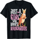 Just A Girl Who Loves Kangaroos - Australian Animal Lover T-Shirt - T-Shirt | Black