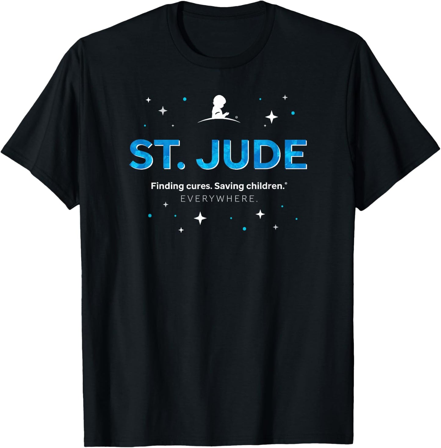 St. Jude "Finding Cures. Saving Children. EVERYWHERE" Space T-Shirt - T-Shirt | Black