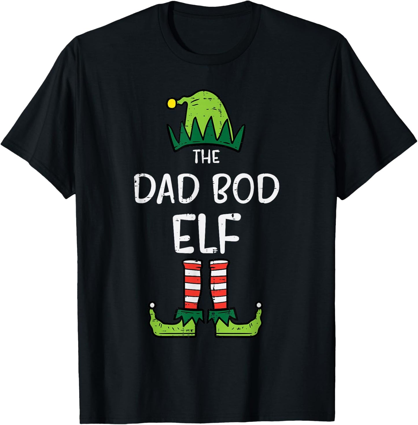 Dad Bod Elf Xmas Matching Christmas For Family Men Set T-Shirt - T-Shirt | Black