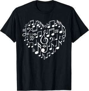 Cool Music Note Art Women Music Musical Note Lover T-Shirt - T-Shirt | Black