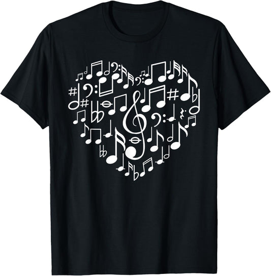 Cool Music Note Art Women Music Musical Note Lover T-Shirt - T-Shirt | Black