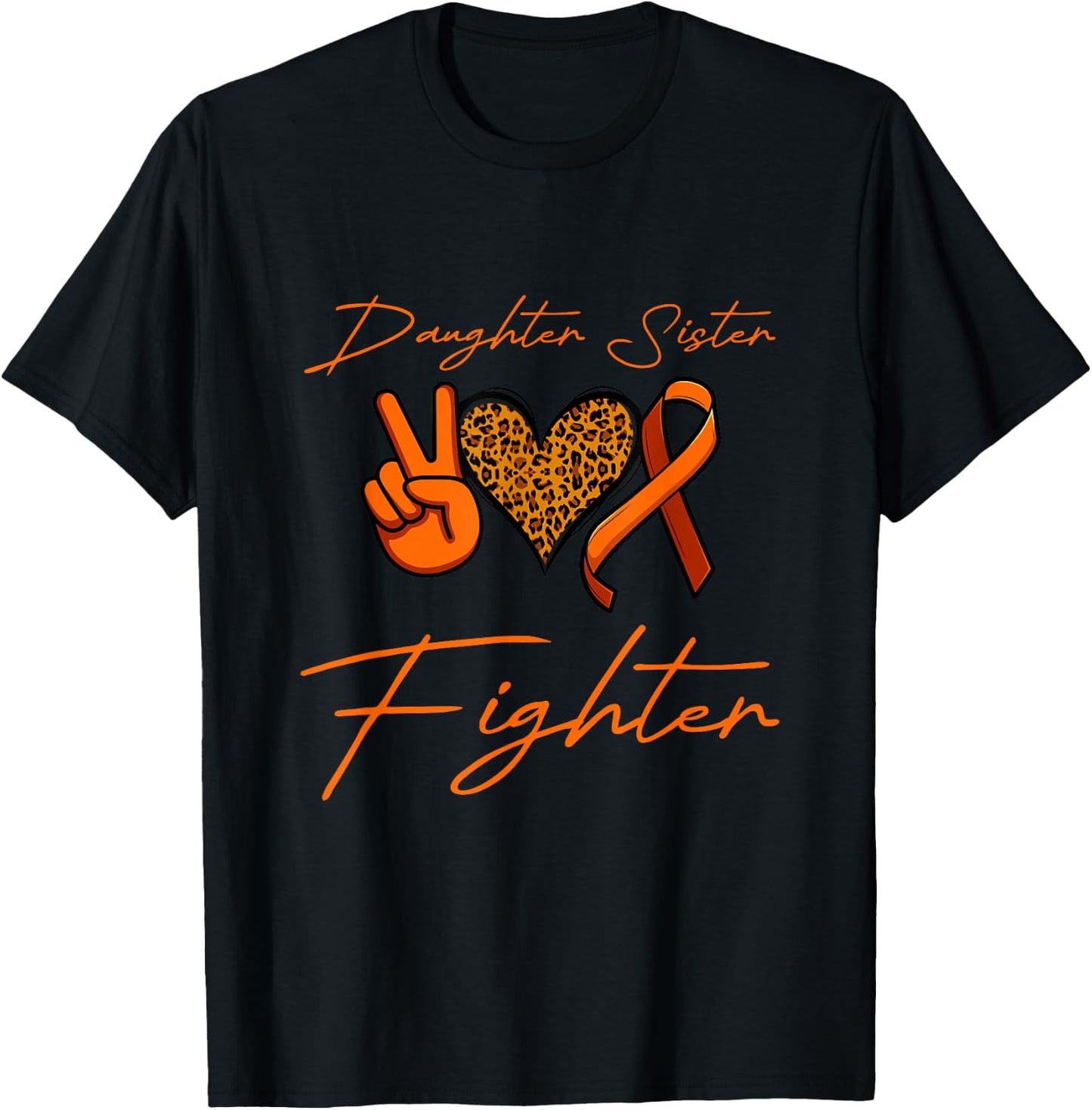 Daughter Sister Fighter MS Family Support T-Shirt - T-Shirt | Black