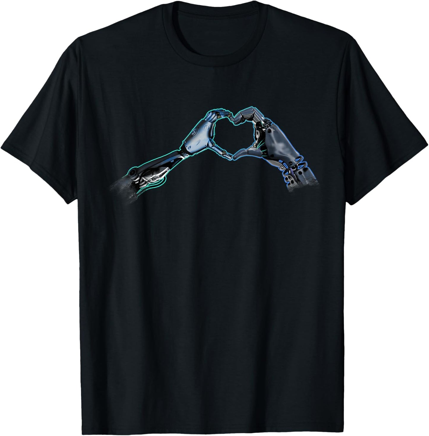 AI Hands Heart Shape T-Shirt - T-Shirt | Black