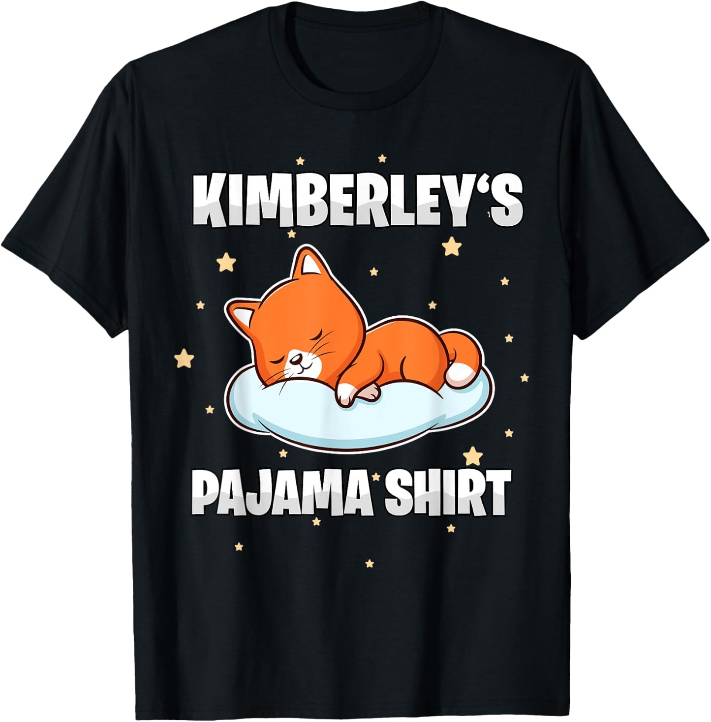 Kimberley's Pajama Shirt - Personalized Sleeping T-Shirt - T-Shirt | Black