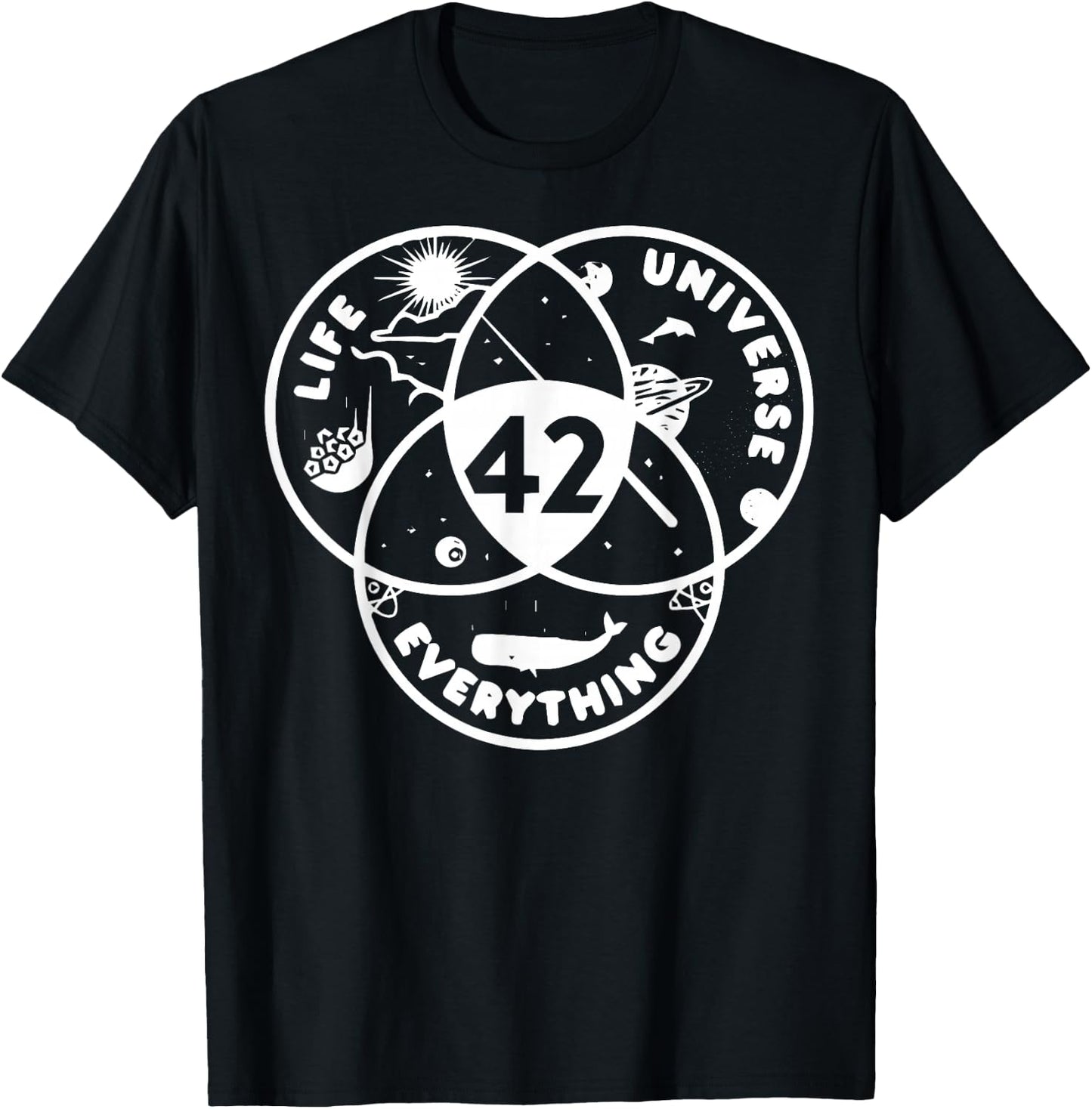 Life Universe Everything 42 Answer To Life T-Shirt - T-Shirt | Black