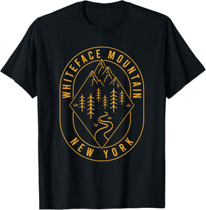 Whiteface Mountain Mountains New York Hiking Outdoors T-Shirt - T-Shirt | Black