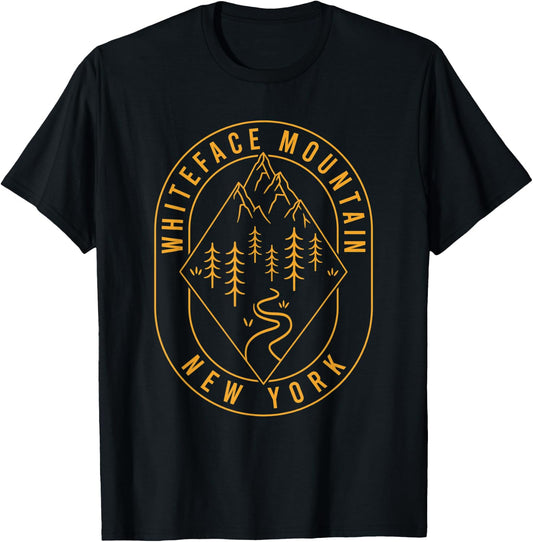 Whiteface Mountain Mountains New York Hiking Outdoors T-Shirt - T-Shirt | Black