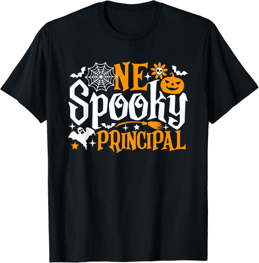 One Spooky Principal Funny Halloween Costume T-Shirt - T-Shirt | Black