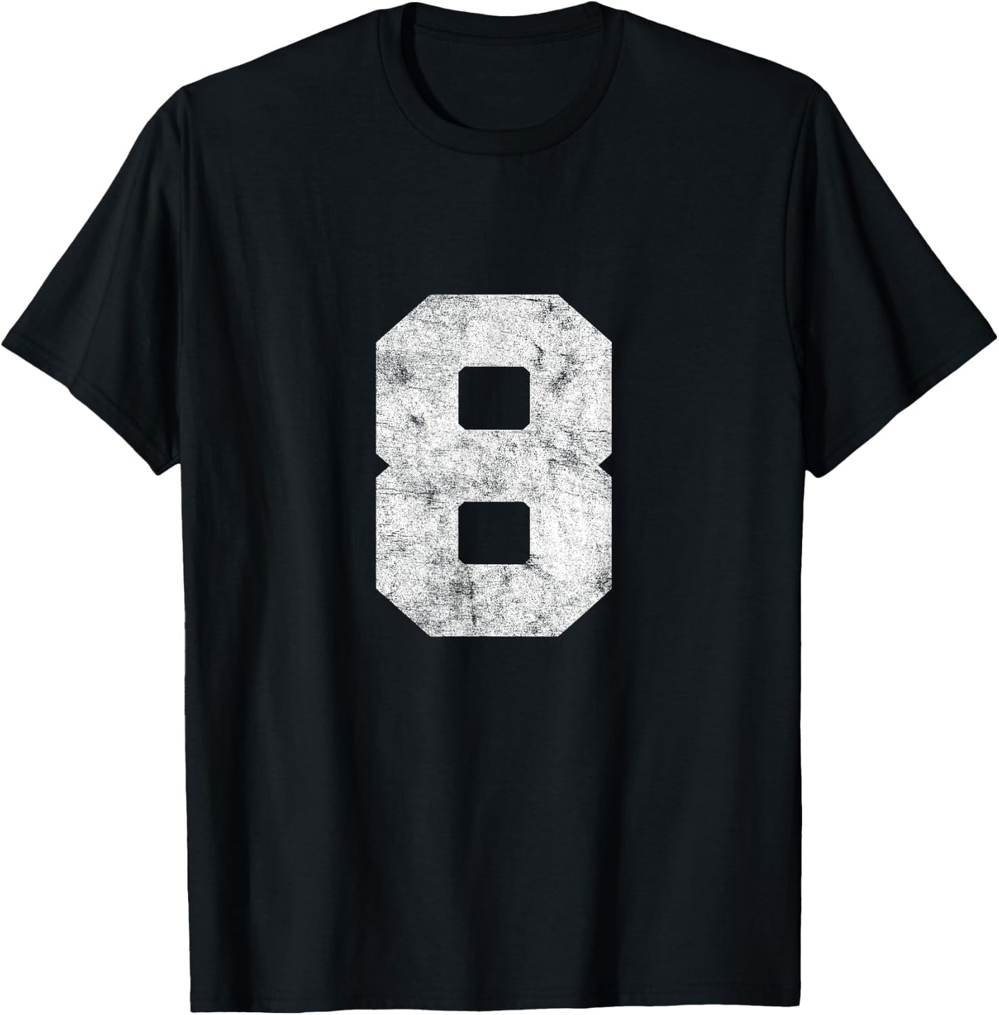 Vintage Lucky Number 8 Birthday Sports Player Team Athlete T-Shirt - T-Shirt | Black