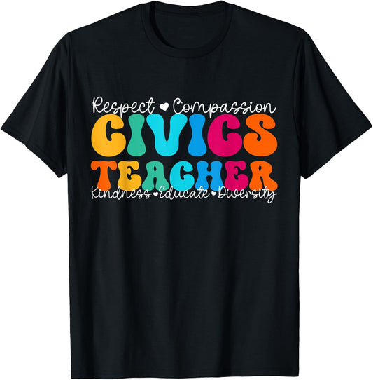 Civics Teacher Appreciation Week Back to School Women Kids T-Shirt - T-Shirt | Black