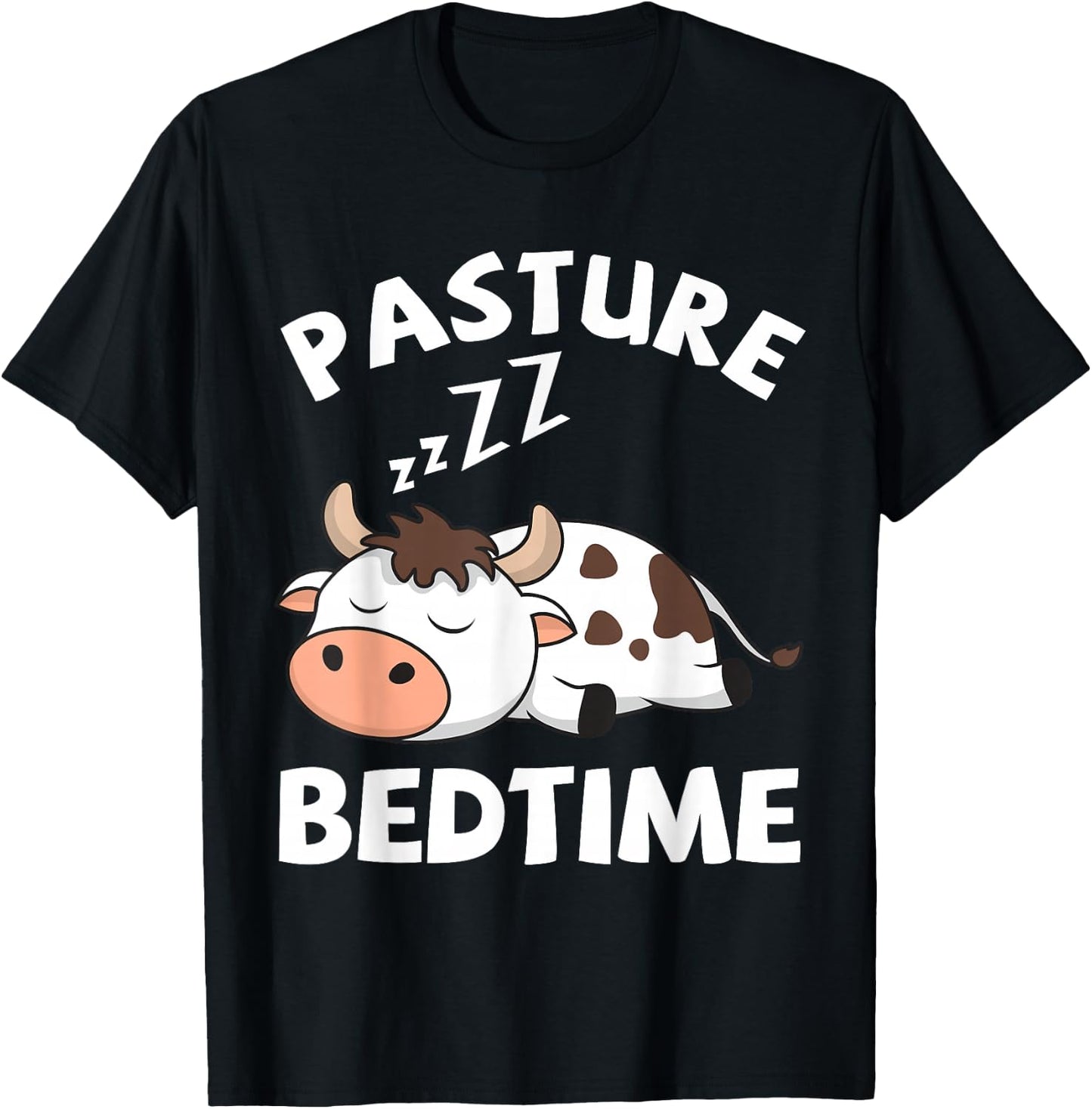 Pasture Bedtime Cows Lovers Funny Cattle Farmer Cow Farm T-Shirt - T-Shirt | Black
