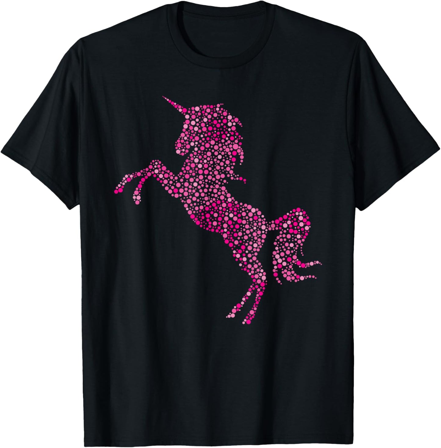 Girl's Unicorn Pink Polka Dot Day Horse T-Shirt - T-Shirt | Black