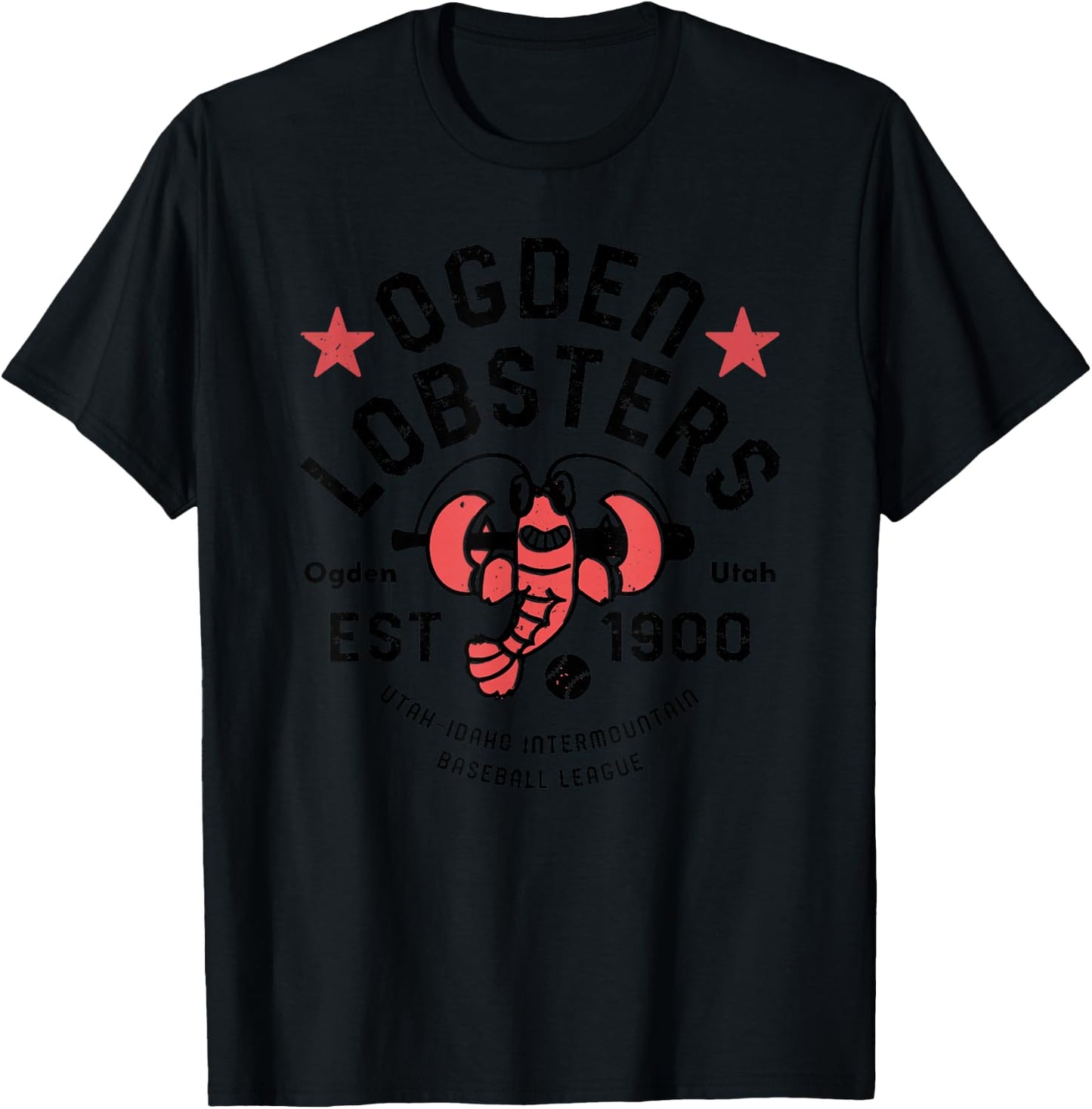 Ogden Lobsters Utah Vintage Defunct Baseball T-Shirt - T-Shirt | Black