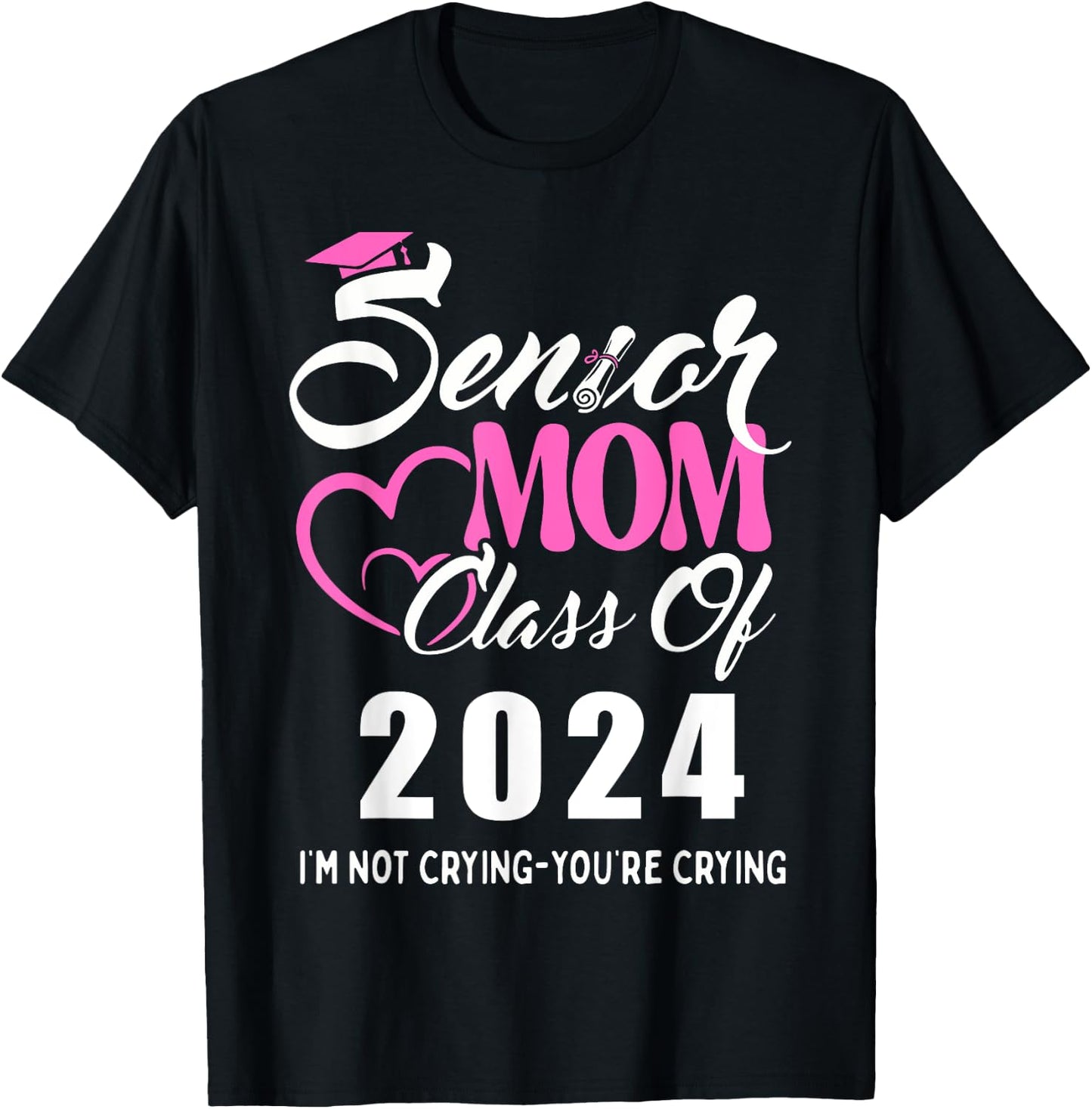 Proud senior mom 2024 graduation class of not crying T-Shirt - T-Shirt | Black