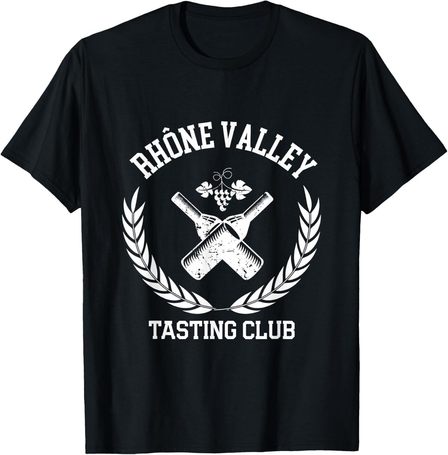 Preppy Varsity Aesthetic Rhone Valley Tasting Club wine T-Shirt - T-Shirt | Black