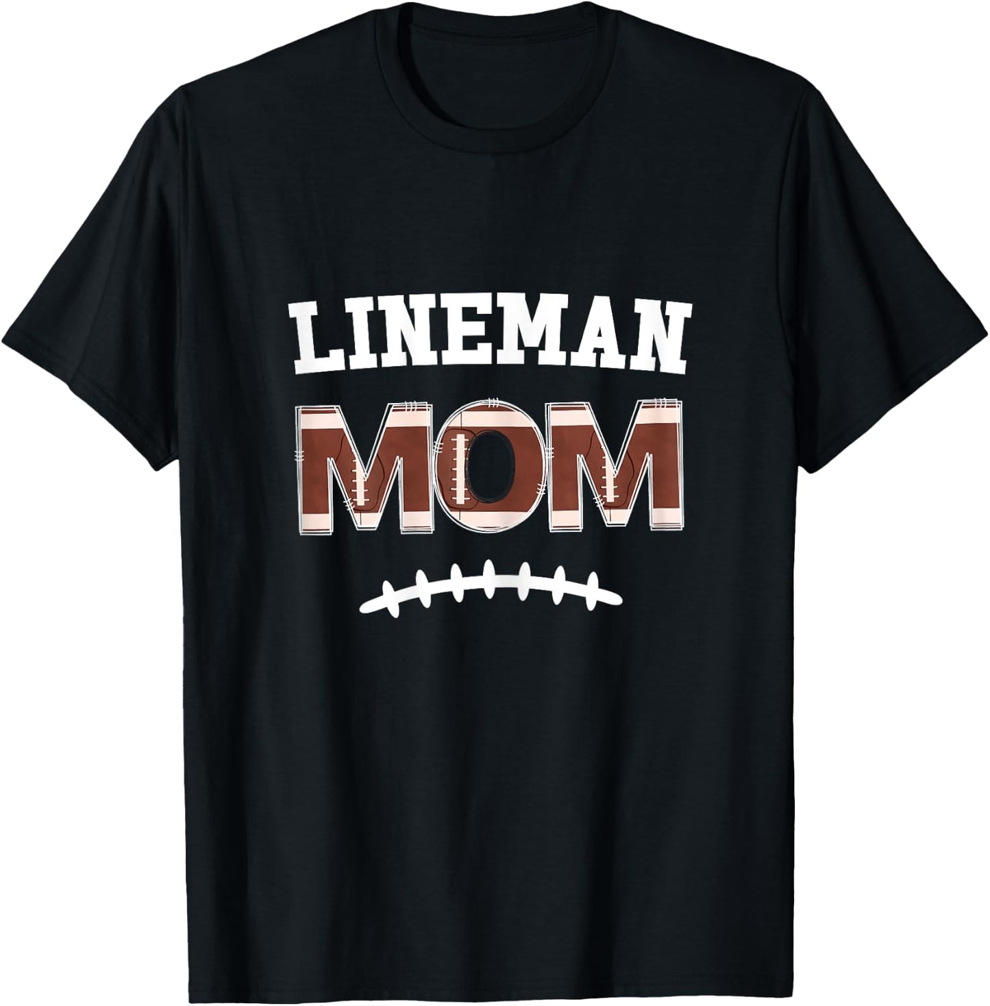 Lineman Mom, Football Mom Gift, O-Line and D-Line Sports Mom T-Shirt - T-Shirt | Black