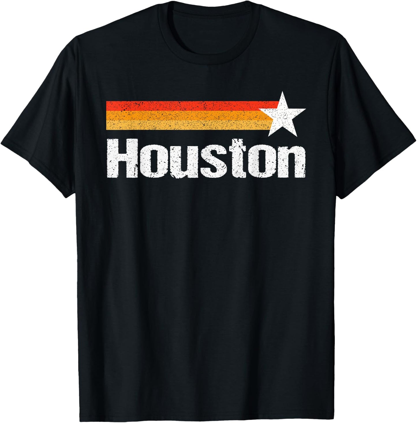 Vintage Houston Texas Houston Strong Stripes USA Texas Men T-Shirt - T-Shirt | Black