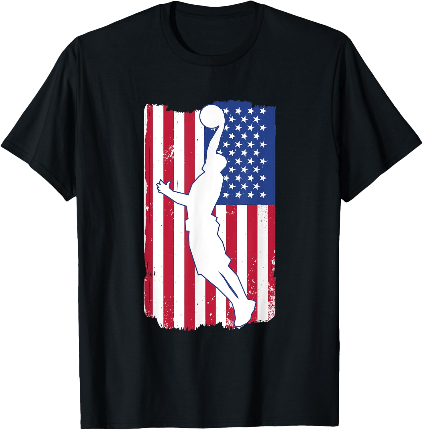 Basketball Player Basketball USA Team Coach American Flag T-Shirt - T-Shirt | Black
