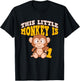 This Little Monkey Is 1 1st Birthday Party Bday Celebrant T-Shirt - T-Shirt | Black