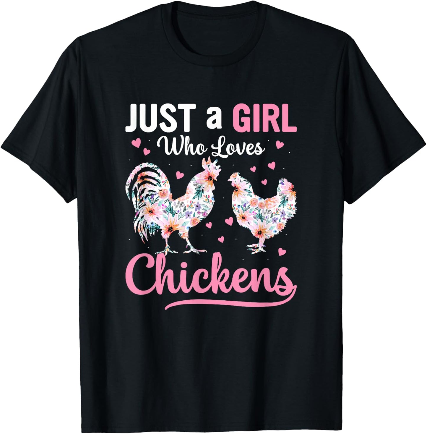 Funny chicken farmer design and girls T-Shirt - T-Shirt | Black