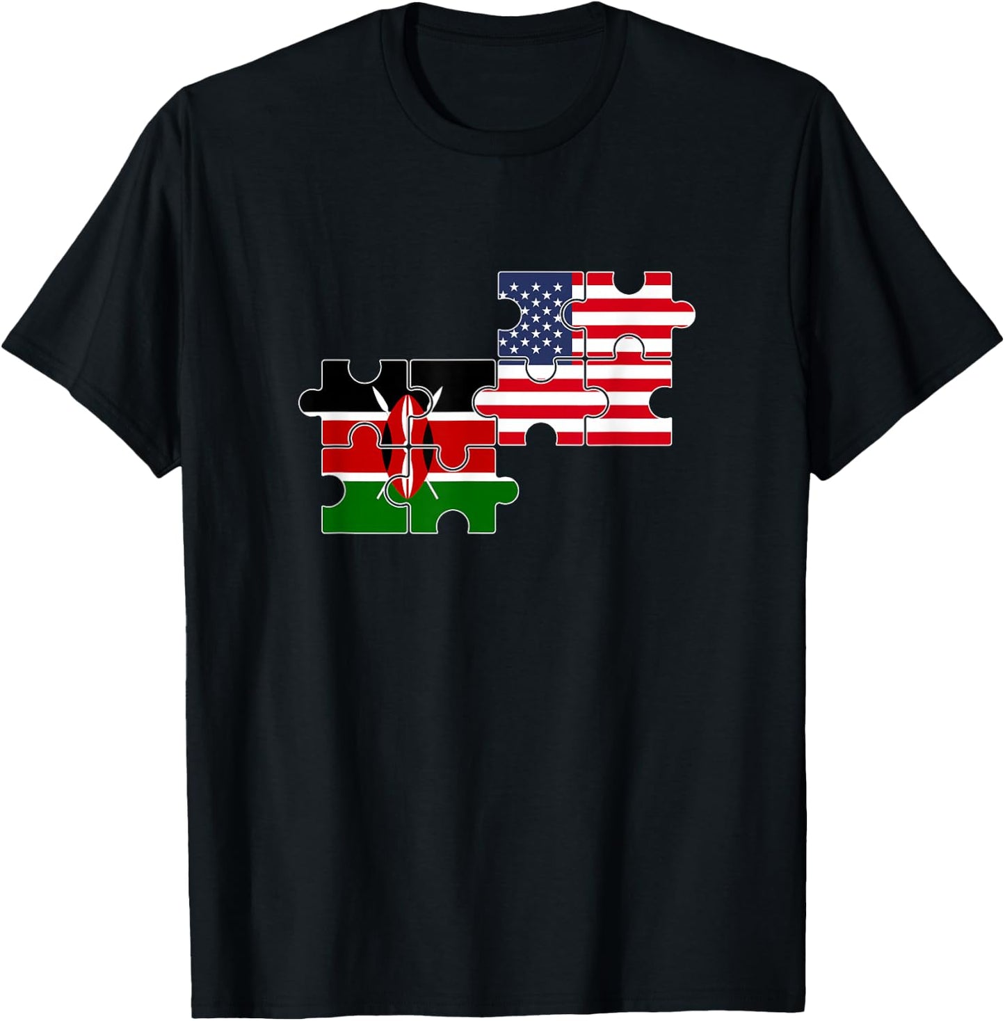 Kenya USA Flag American Kenyan T-Shirt - T-Shirt | Black