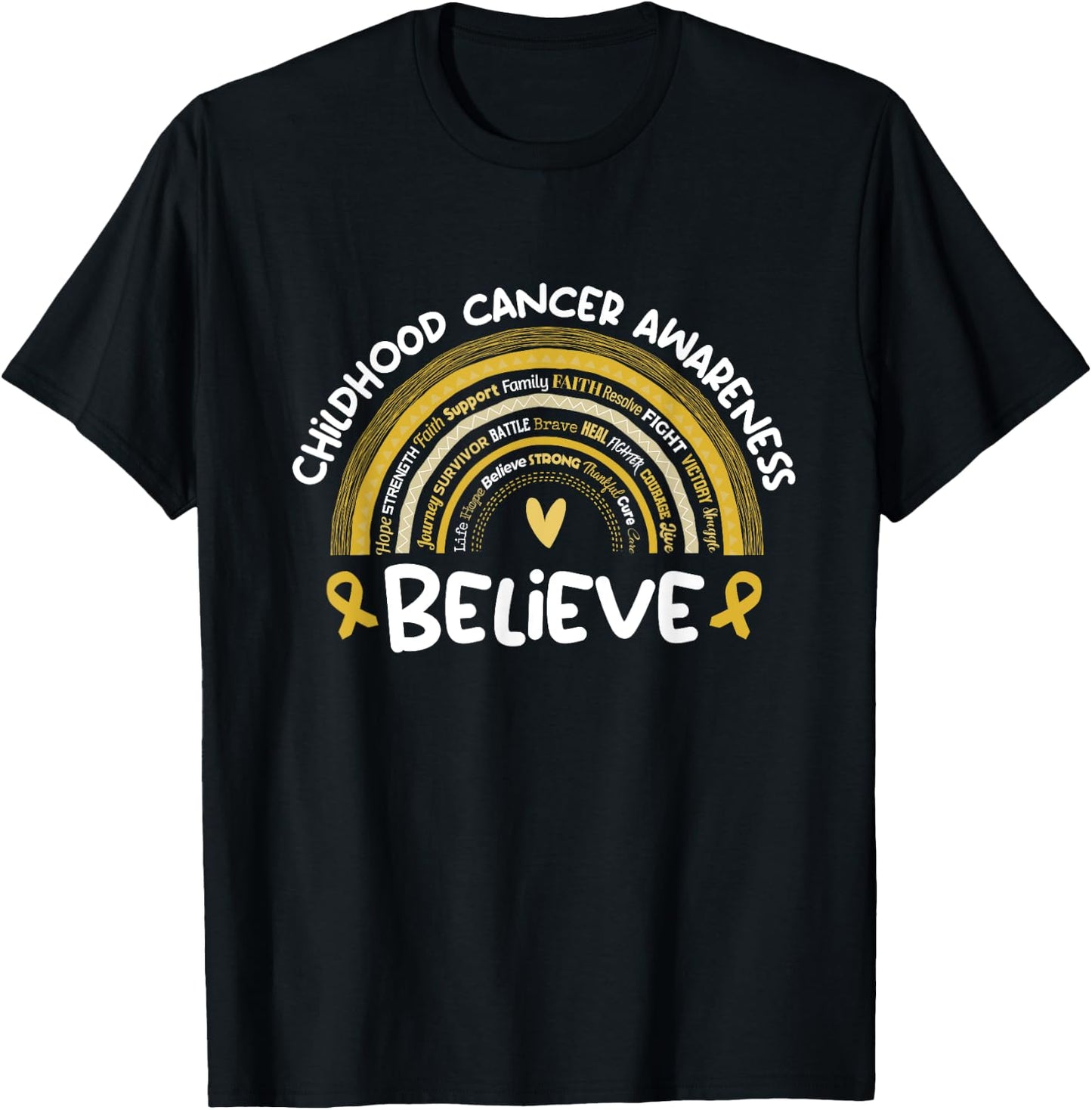 Believe | Childhood Cancer Awareness Month T-Shirt - T-Shirt | Black