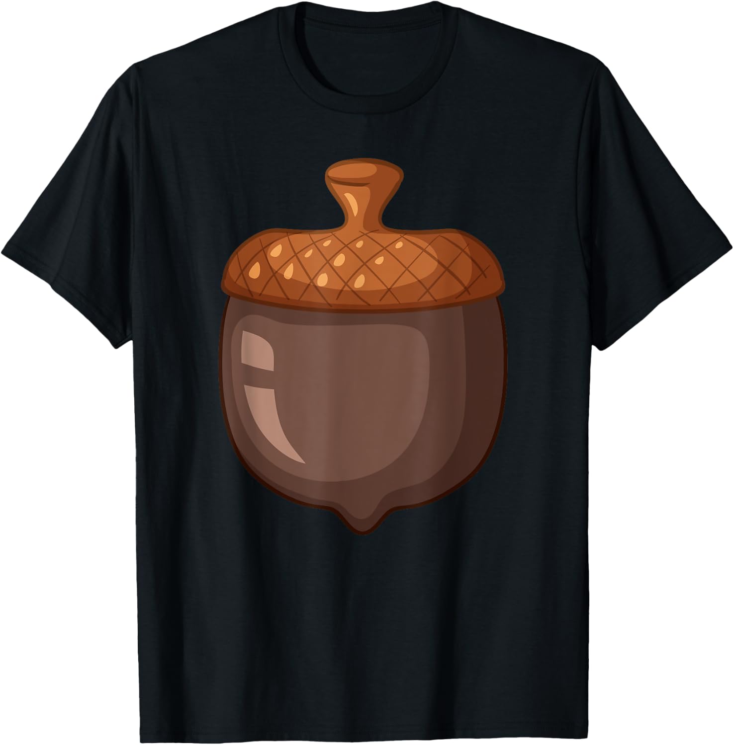 Big Acorn Costume Cute Easy Food Halloween Matching DIY T-Shirt - T-Shirt | Black
