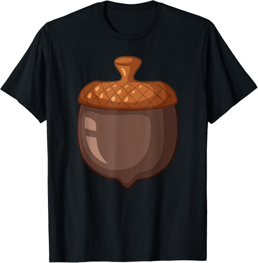 Big Acorn Costume Cute Easy Food Halloween Matching DIY T-Shirt - T-Shirt | Black