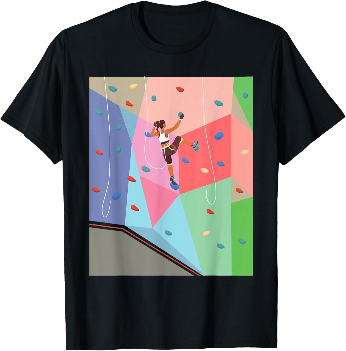 Wall Climbing Girl - Rock Climber Indoor Sports Adventure T-Shirt - T-Shirt | Black