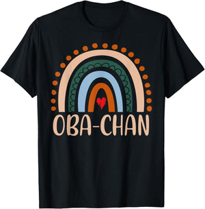 Oba-Chan Rainbow Grandma Cute Mothers Day Funny Oba-Chan T-Shirt - T-Shirt | Black