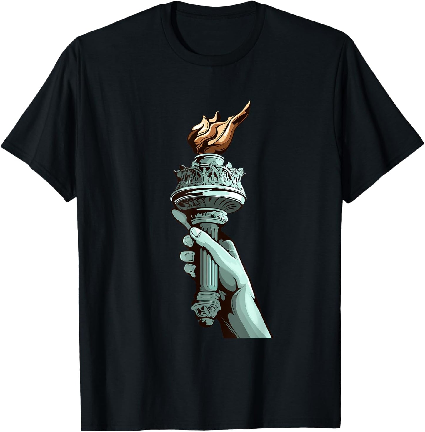 New York City Statue Of Liberty Freedom Cool Graphic Designs T-Shirt - T-Shirt | Black