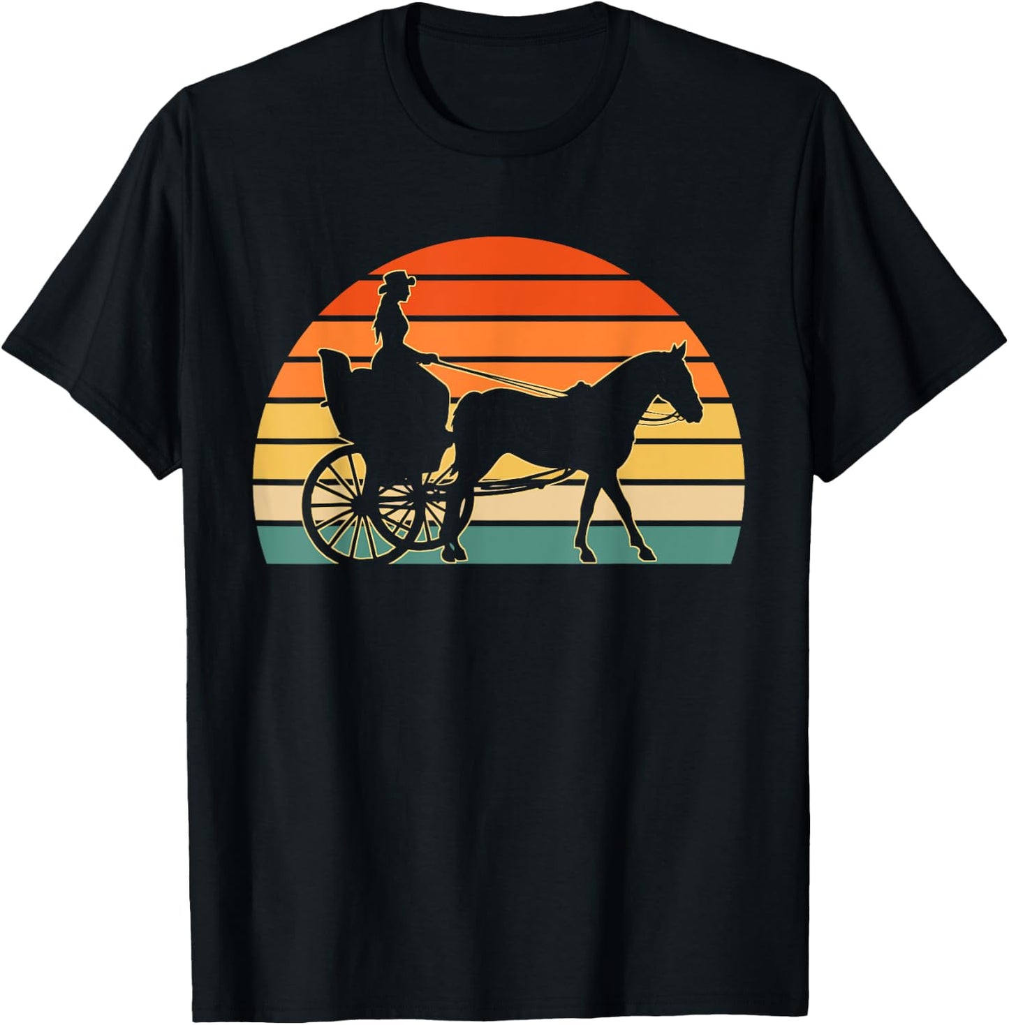 Horse Carriage Driving Women Horse Riding Cowgirl T-Shirt - T-Shirt | Black