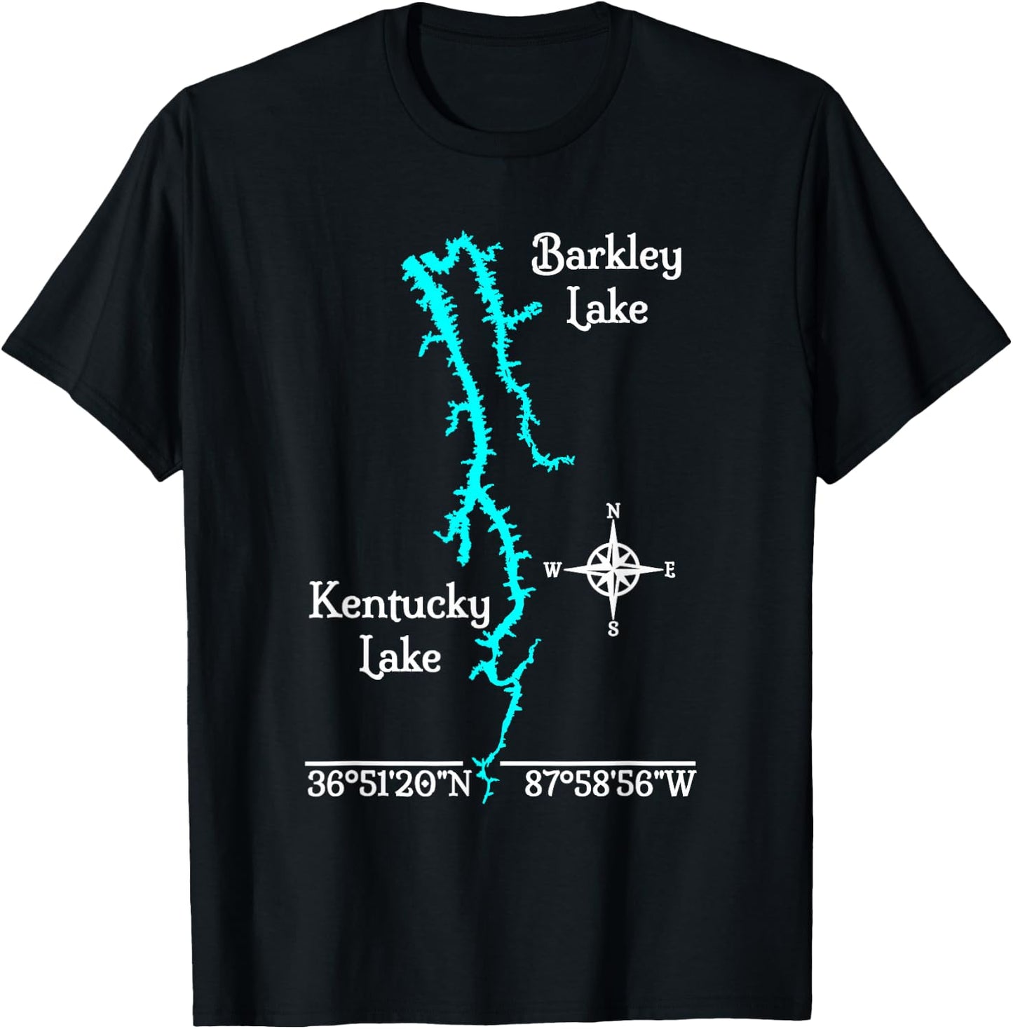 Kentucky & Barkley Lake, Kentucky & Tennessee T-Shirt - T-Shirt | Black