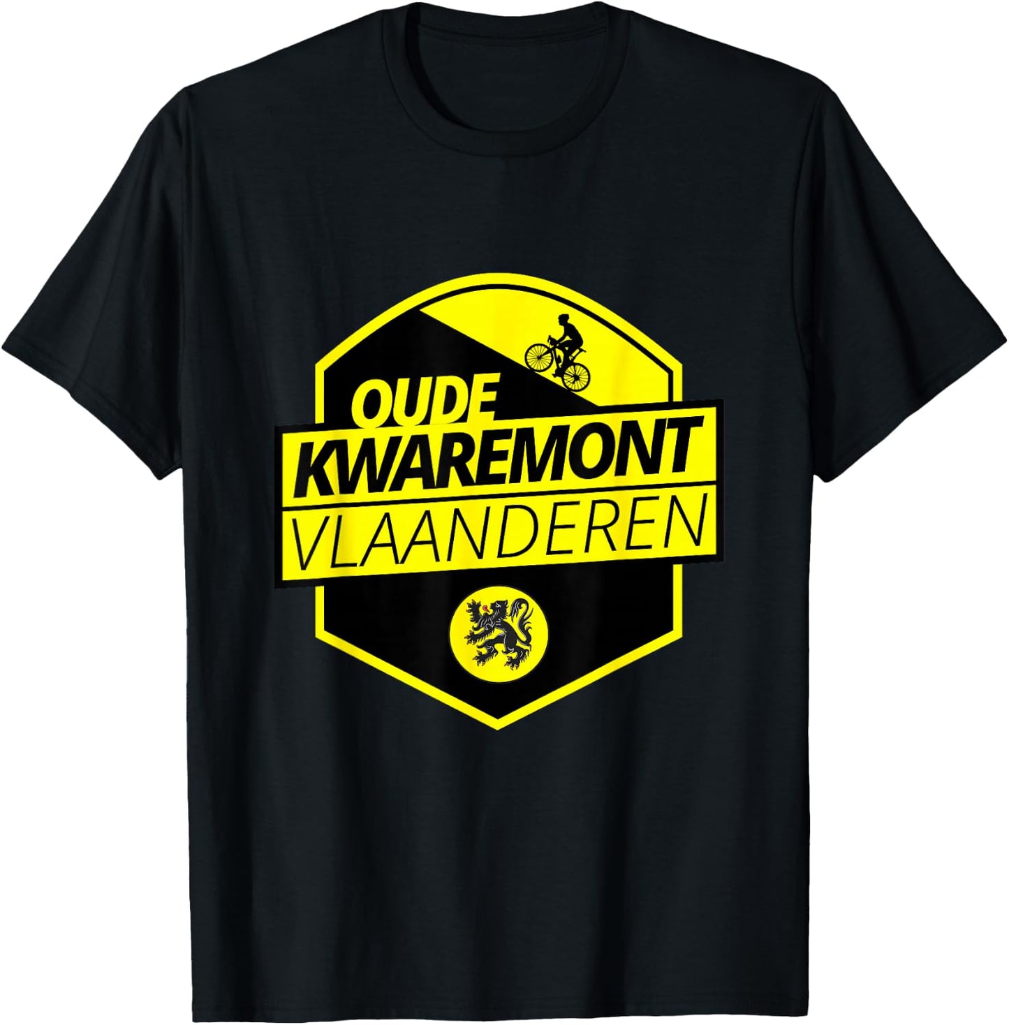 Oude Kwaremont Cycling In Flanders Belgium Cobbled Climb T-Shirt - T-Shirt | Black