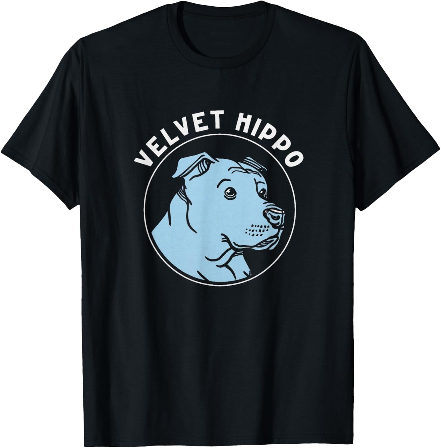 Velvet Hippo Pitbull Dog Lovers Gift T-Shirt - T-Shirt | Black