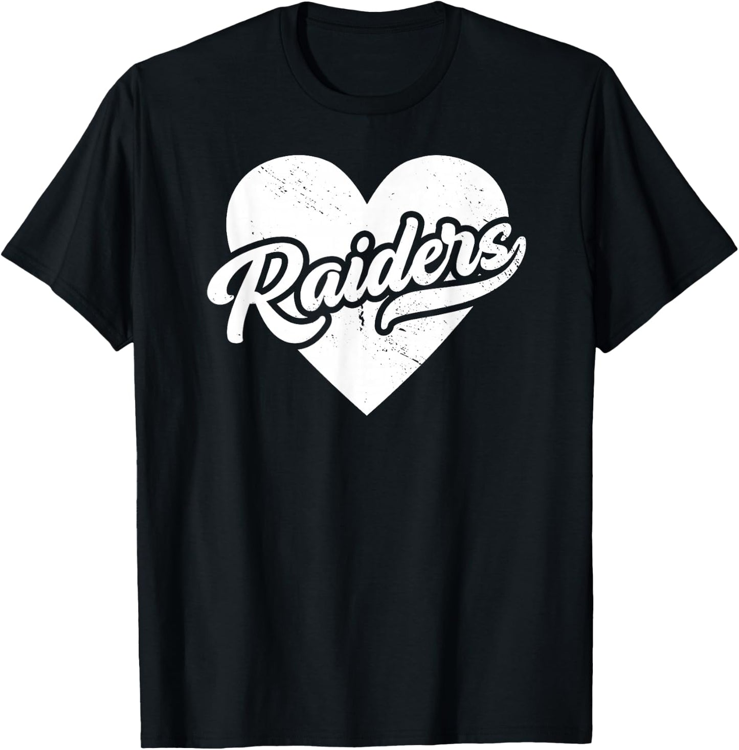 Vintage Raiders School Spirit Go Raiders Love T-Shirt - T-Shirt | Black
