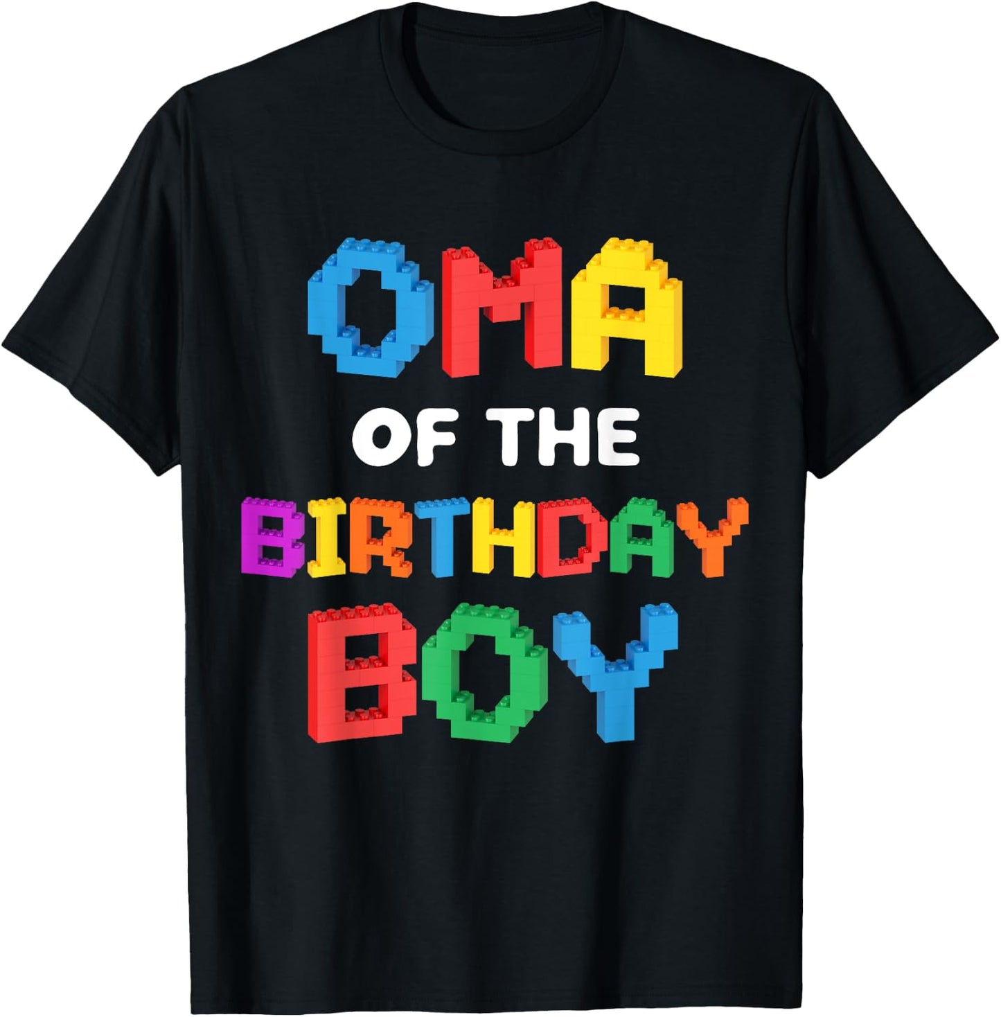 Oma of the Birthday Boy Master Builder Bricks Blocks T-Shirt - T-Shirt | Black