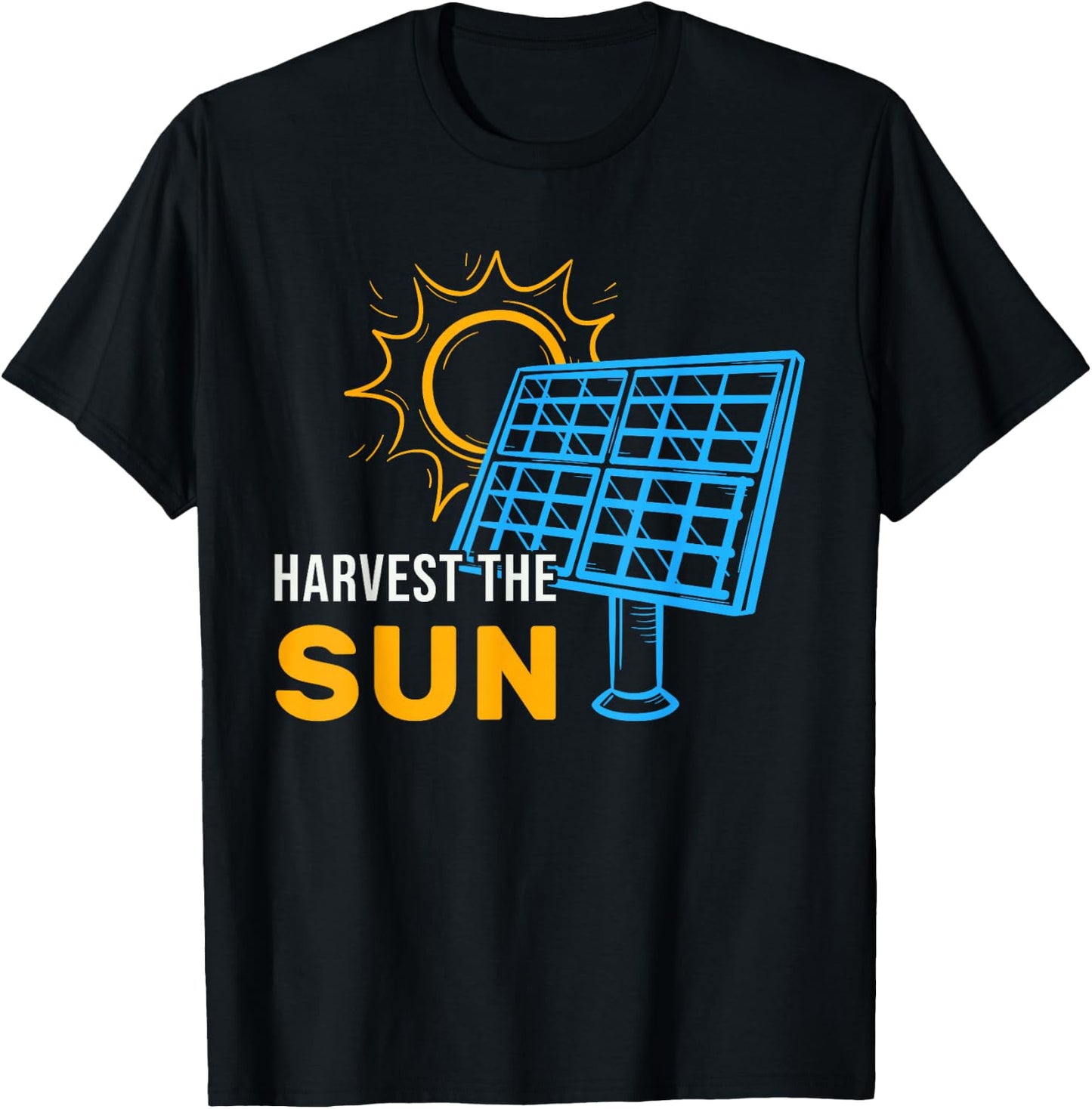 Harvest The Sun Solar Panels Portable Generators T-Shirt - T-Shirt | Black